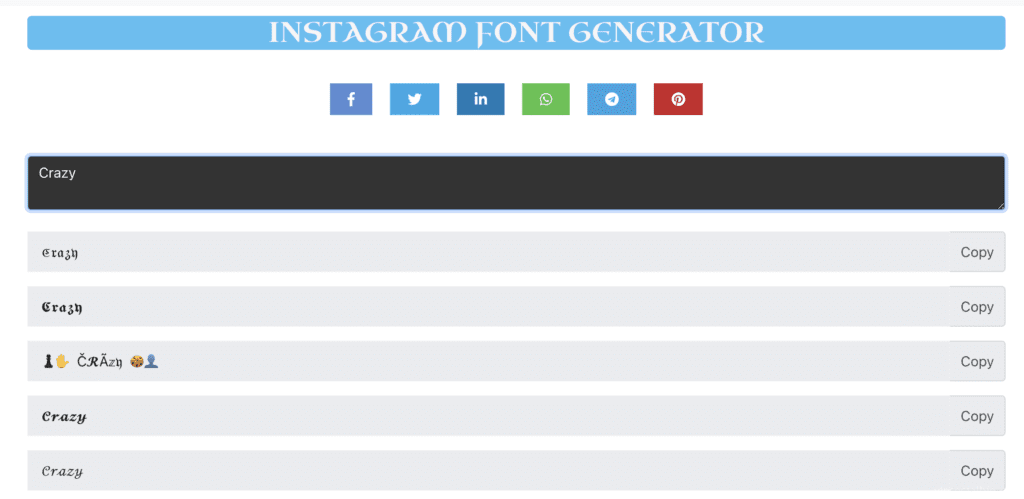 Instagram Font generator